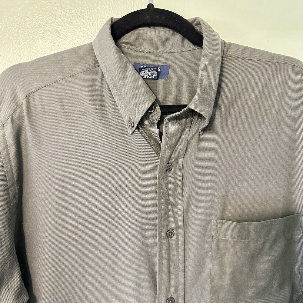 Brooks Sport Men's‎ Button Down Shirt Size Medium Charcoal 100% Cotton - Picture 3 of 10
